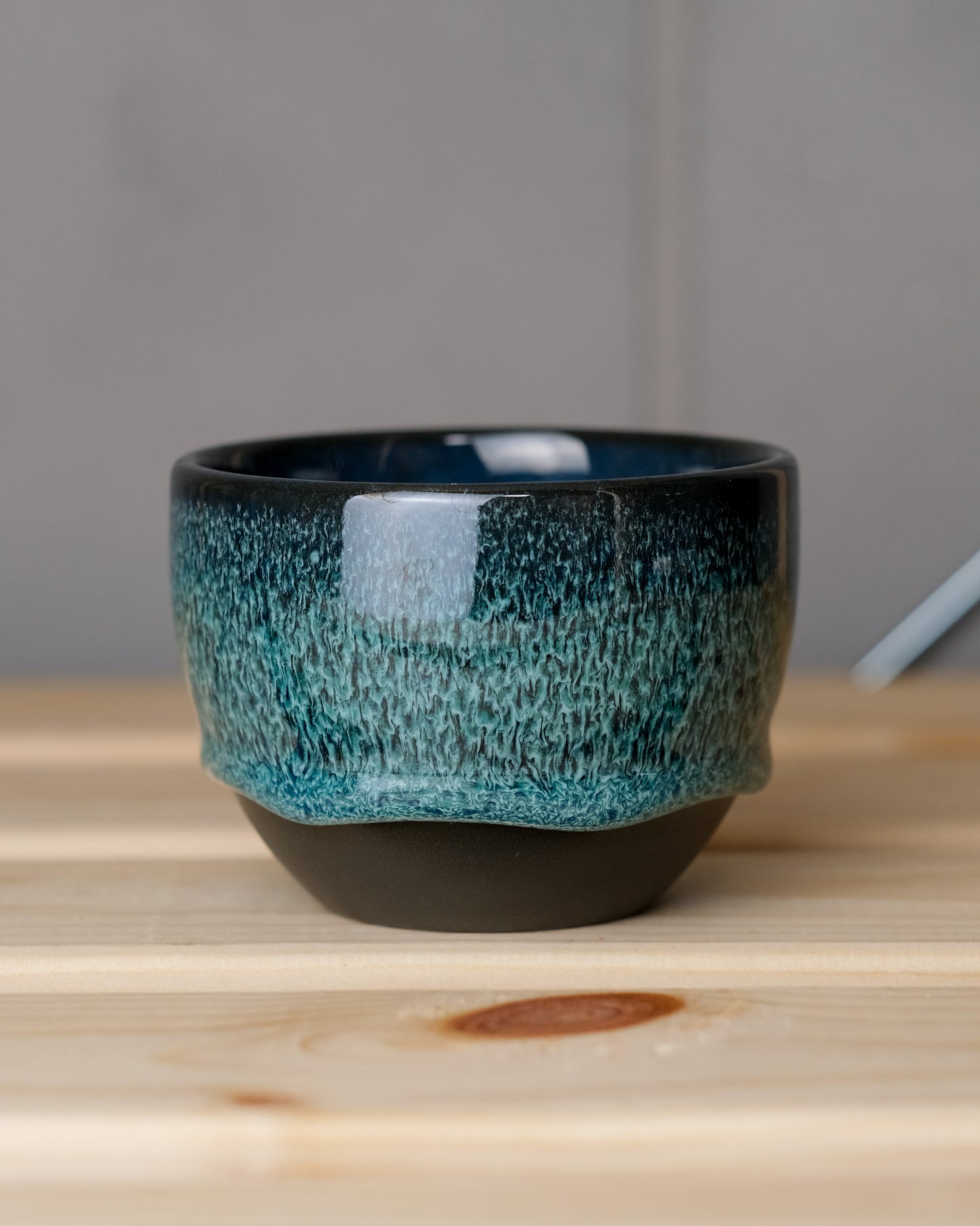 088. Cappuccino cup 200ml, V2 slipcasted, black clay
