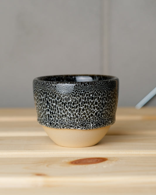 106. Espresso cup 100ml, black and white, light stoneware