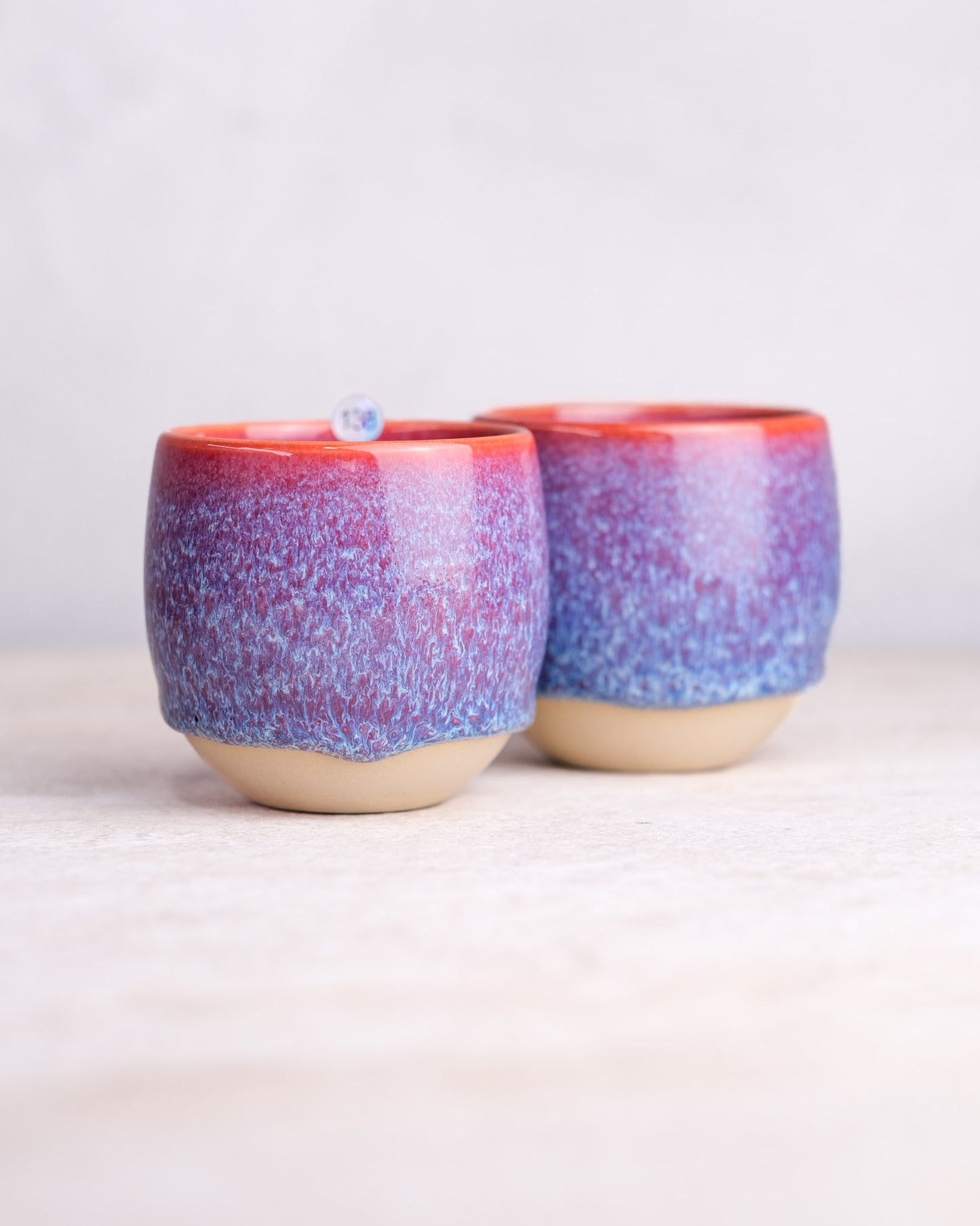 138. Pair of cappuccino cups tall form 180ml, slipcasted
