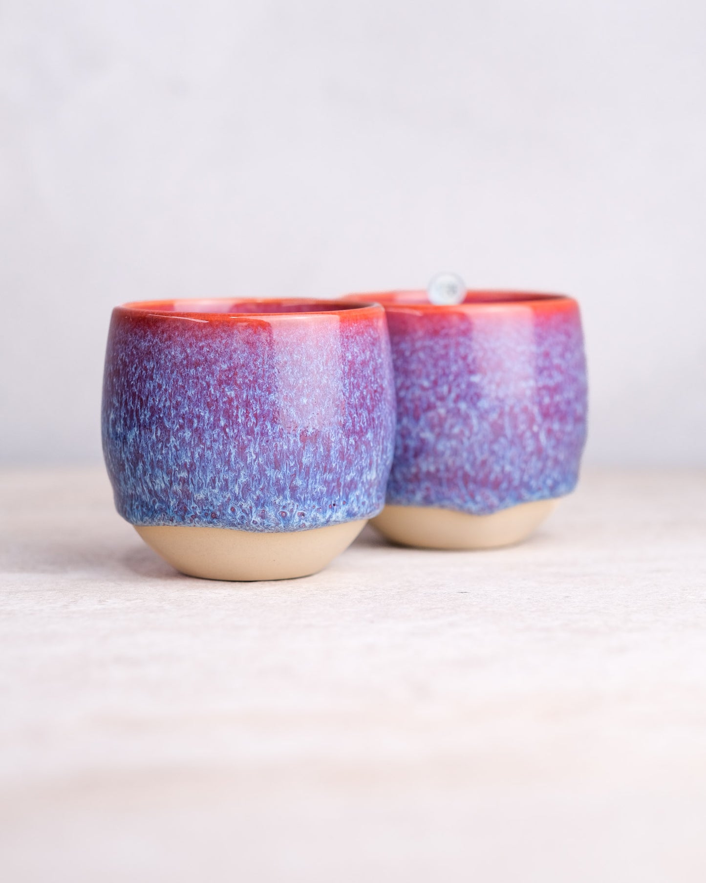 138. Pair of cappuccino cups tall form 180ml, slipcasted