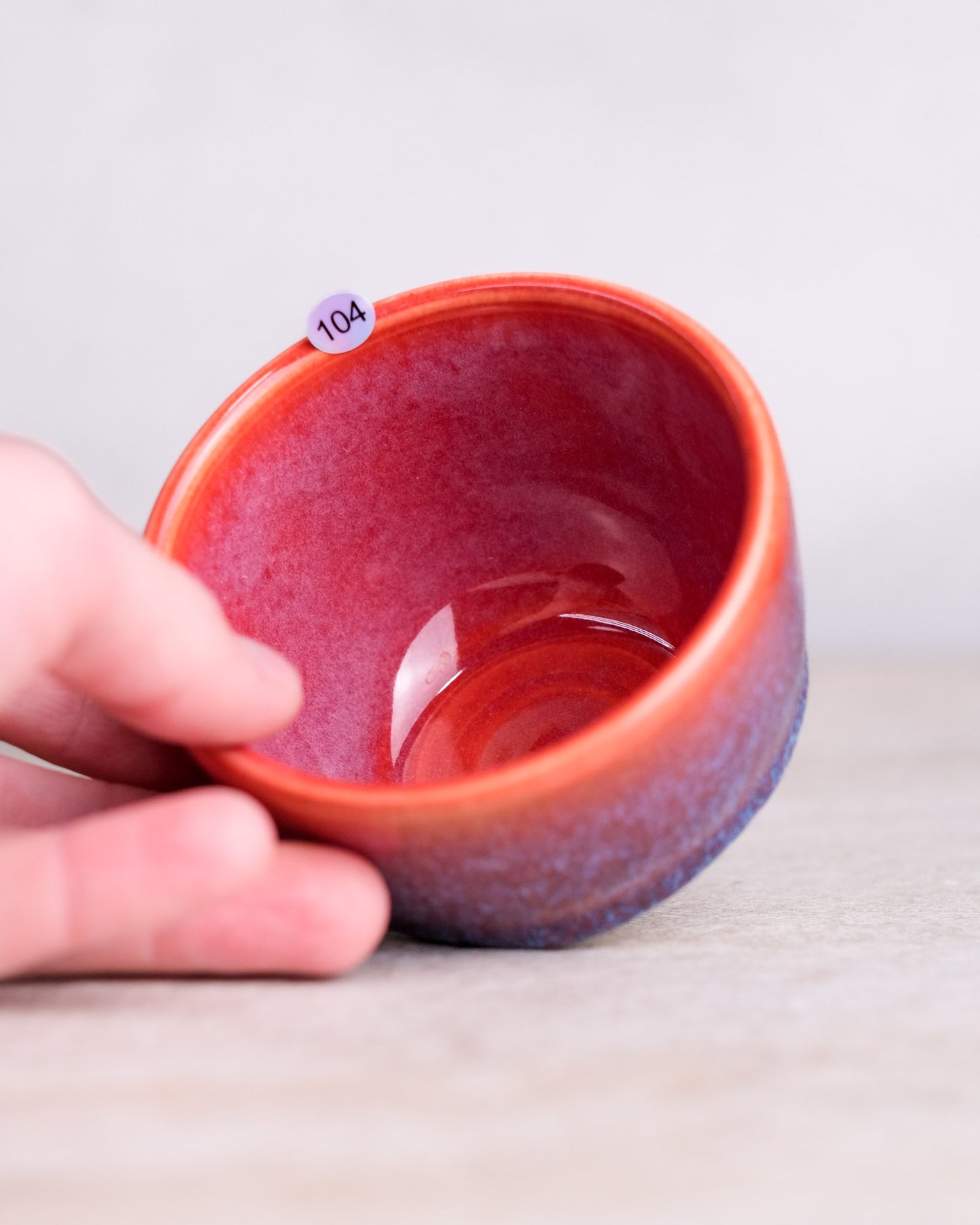 104. 180-220 ml cup, thrown, specific piece