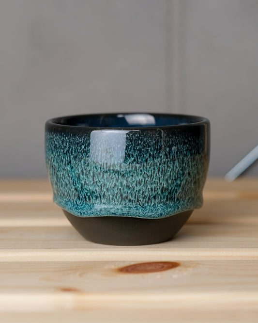 088. Cappuccino cup 200ml, V2 slipcasted, black clay