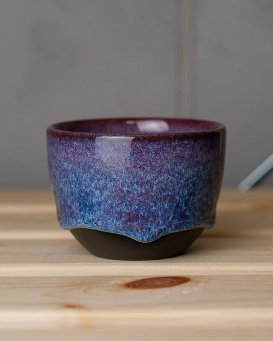 086. Cappuccino cup 200ml, V2 slipcasted, black clay,